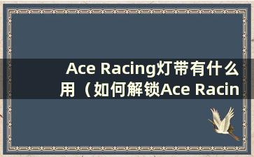 Ace Racing灯带有什么用（如何解锁Ace Racing灯带）